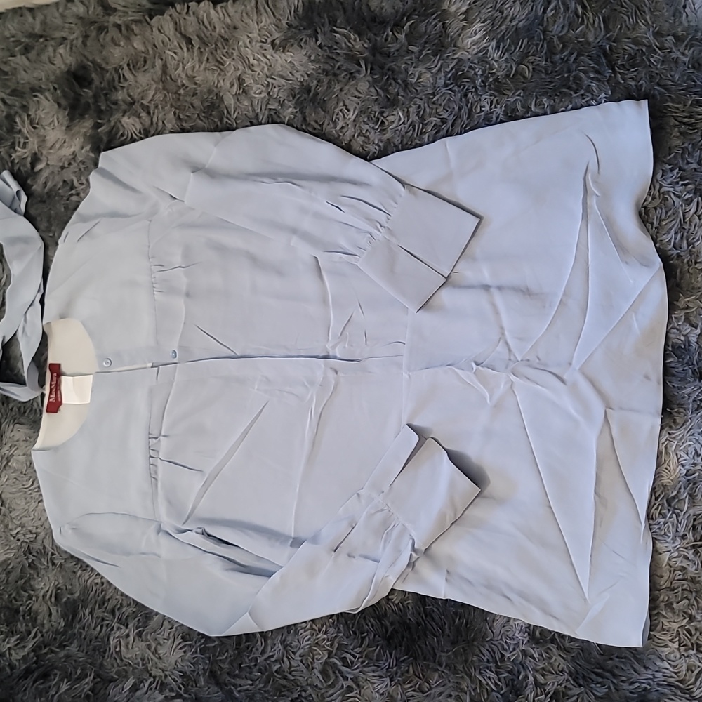 MaxMara Silk Long Sleeve Tunic Top